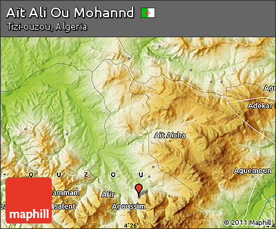 Physical Map of Aït Ali Ou Mohannd
