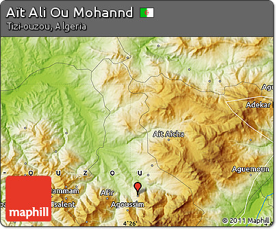 Physical Map of Aït Ali Ou Mohannd