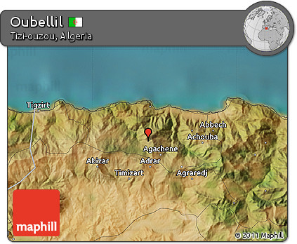 Satellite Map of Oubellil