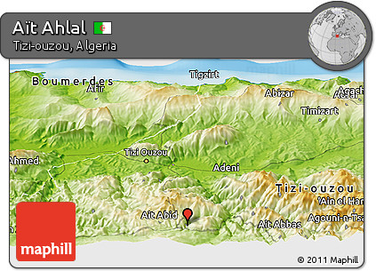 Physical Panoramic Map of Aït Ahlal