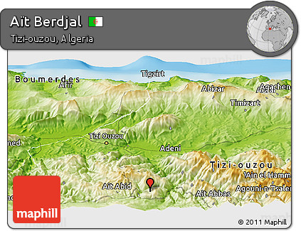 Physical Panoramic Map of Aït Berdjal
