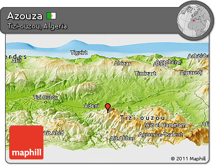 Physical Panoramic Map of Azouza