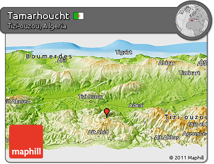 Physical Panoramic Map of Tamarhoucht