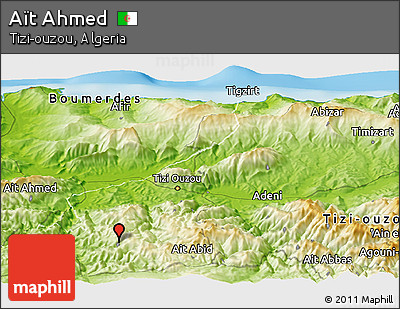 Physical Panoramic Map of Aït Ahmed