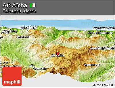 Physical Panoramic Map of Aït Aïcha
