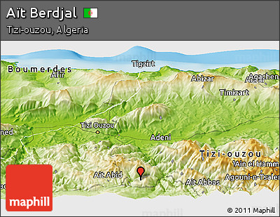 Physical Panoramic Map of Aït Berdjal