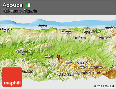 Physical Panoramic Map of Azouza