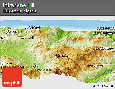 Physical Panoramic Map of Ibkarene