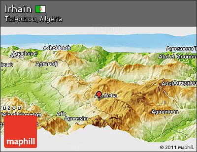 Physical Panoramic Map of Irhaïn