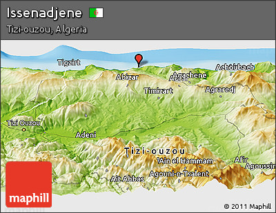 Physical Panoramic Map of Issenadjene