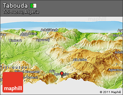 Physical Panoramic Map of Tabouda