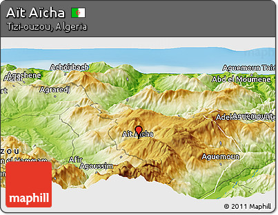Physical Panoramic Map of Aït Aïcha