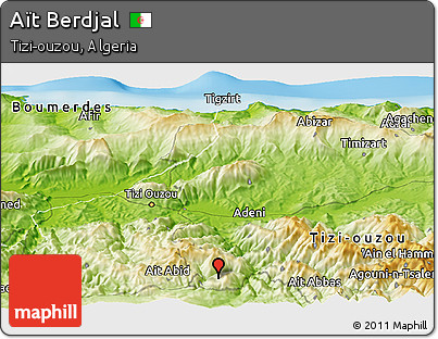 Physical Panoramic Map of Aït Berdjal