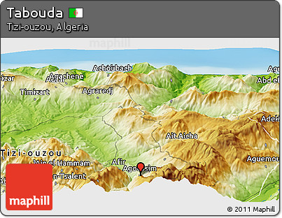 Physical Panoramic Map of Tabouda