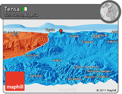 Political Panoramic Map of Tensa