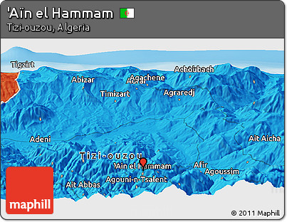 Political Panoramic Map of 'Aïn El Hammam