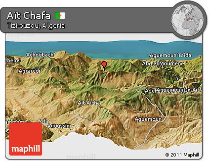 Satellite Panoramic Map of Aït Chafa