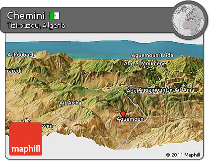 Satellite Panoramic Map of Chemini