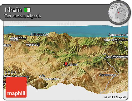 Satellite Panoramic Map of Irhaïn