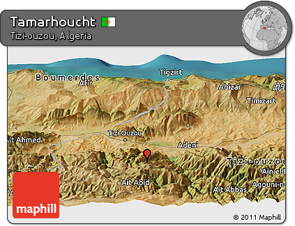 Satellite Panoramic Map of Tamarhoucht