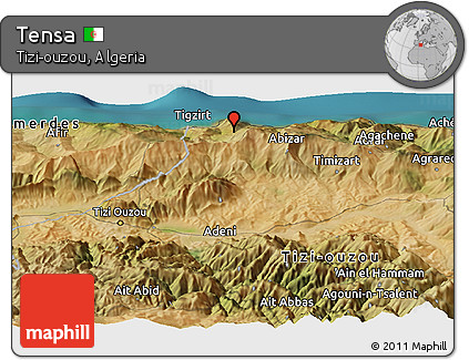 Satellite Panoramic Map of Tensa