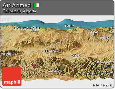 Satellite Panoramic Map of Aït Ahmed