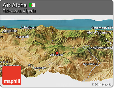 Satellite Panoramic Map of Aït Aïcha