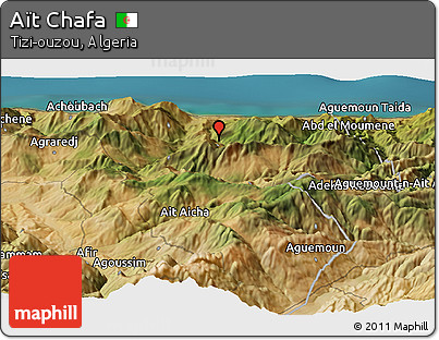 Satellite Panoramic Map of Aït Chafa