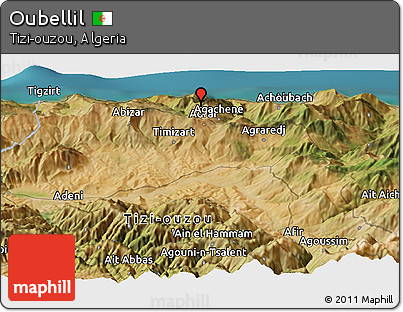 Satellite Panoramic Map of Oubellil