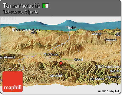 Satellite Panoramic Map of Tamarhoucht