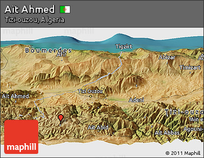 Satellite Panoramic Map of Aït Ahmed