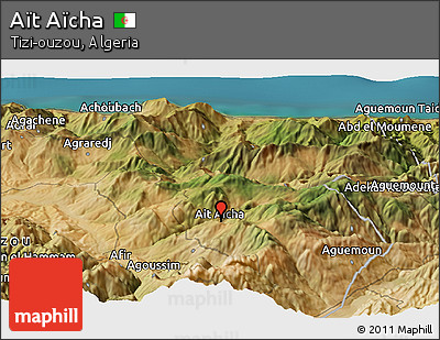 Satellite Panoramic Map of Aït Aïcha