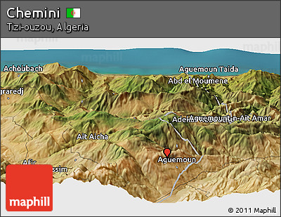 Satellite Panoramic Map of Chemini