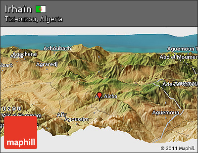 Satellite Panoramic Map of Irhaïn