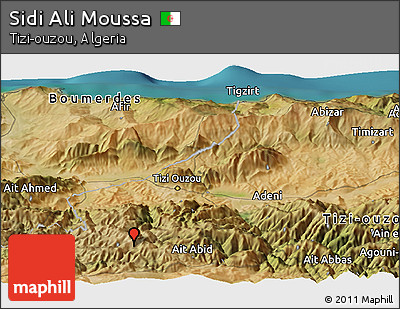 Satellite Panoramic Map of Sidi Ali Moussa