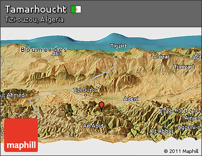 Satellite Panoramic Map of Tamarhoucht