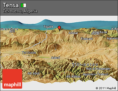 Satellite Panoramic Map of Tensa