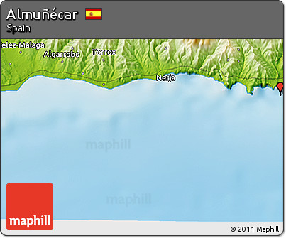 Physical 3D Map of Almuñécar