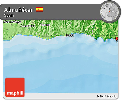 Political 3D Map of Almuñécar