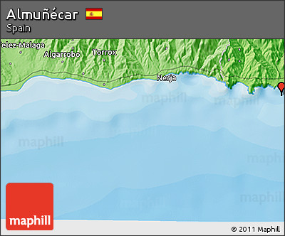 Political 3D Map of Almuñécar