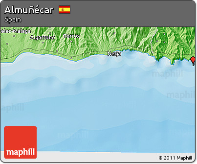 Political 3D Map of Almuñécar