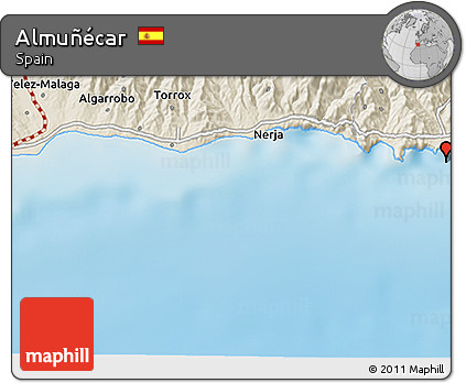 Shaded Relief 3D Map of Almuñécar