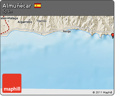 Shaded Relief 3D Map of Almuñécar