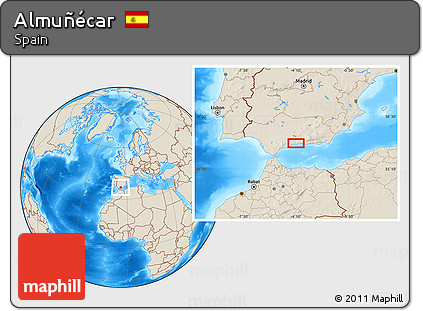 Shaded Relief Location Map of Almuñécar