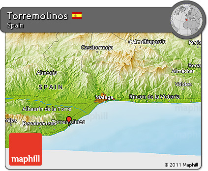 Physical Panoramic Map of Torremolinos