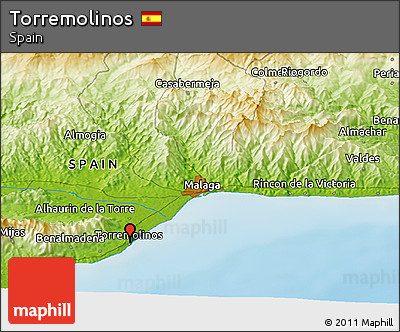 Physical Panoramic Map of Torremolinos