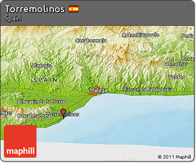 Physical Panoramic Map of Torremolinos