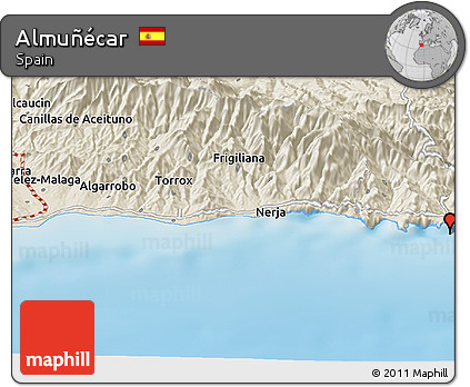 Shaded Relief Panoramic Map of Almuñécar