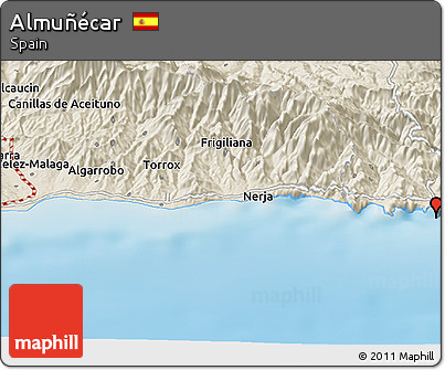 Shaded Relief Panoramic Map of Almuñécar