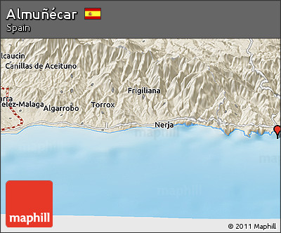Shaded Relief Panoramic Map of Almuñécar